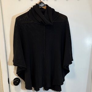 Wooden Ships Black Knit Poncho